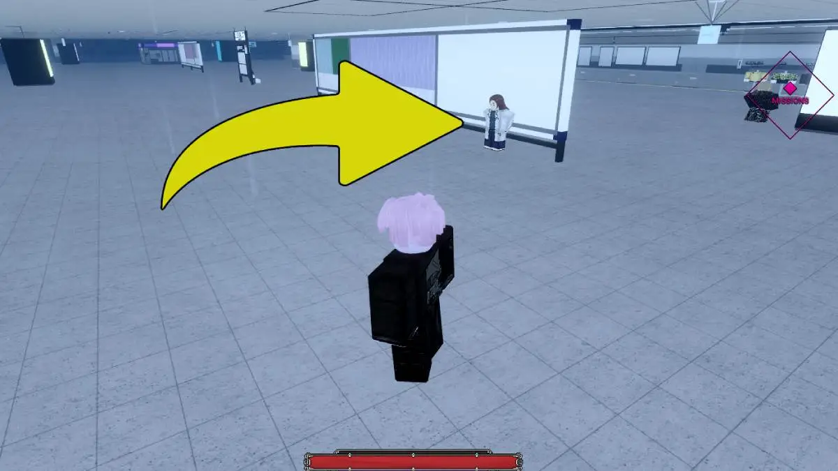 Localização do NPC Mahito em Roblox Sorcery