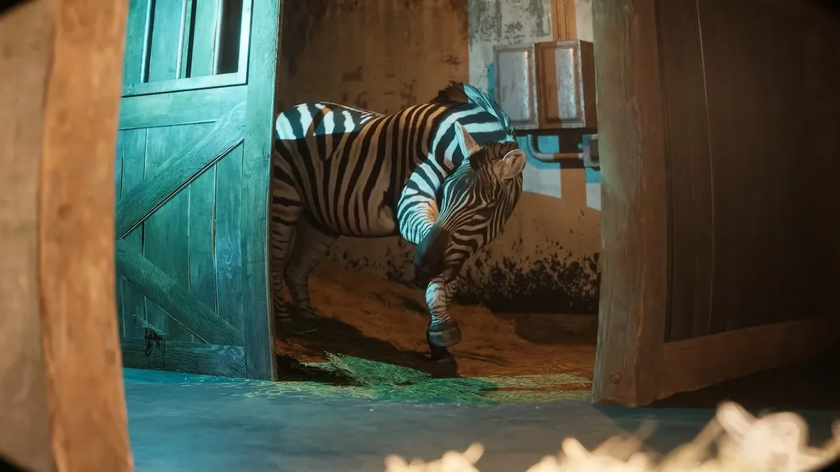 Uma zebra em Zoochose antes de sofrer mutação.