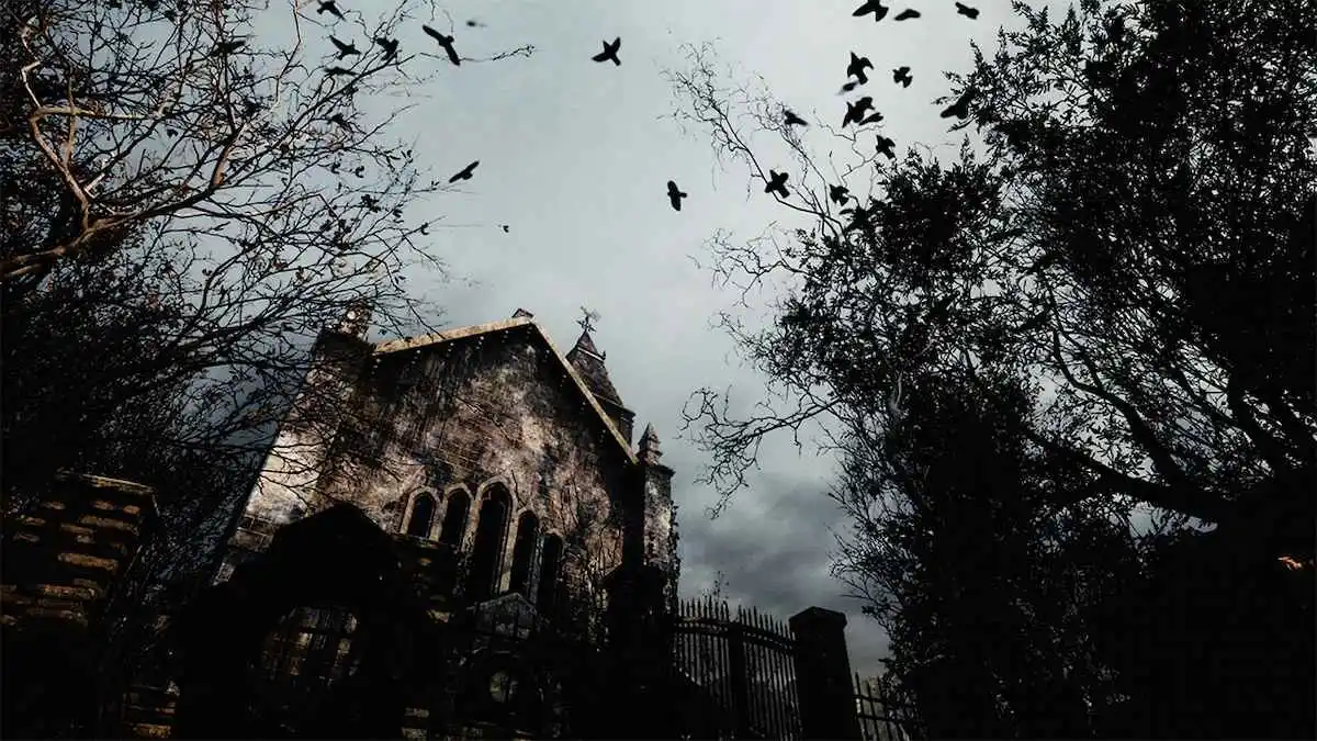 Igreja e cemitério em Resident Evil 4.