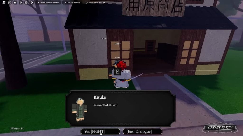 Paradoxo Roblox falando com Kisuke