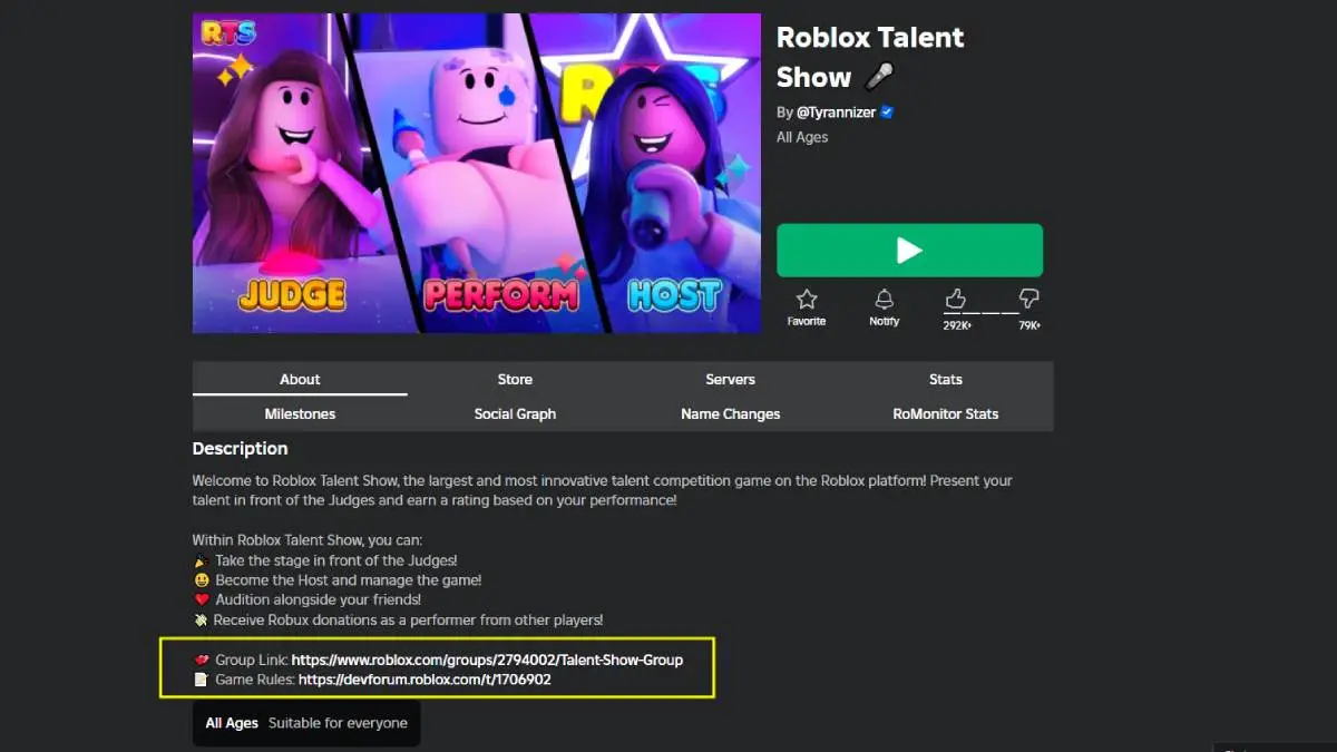 Grupo Roblox Talent Show