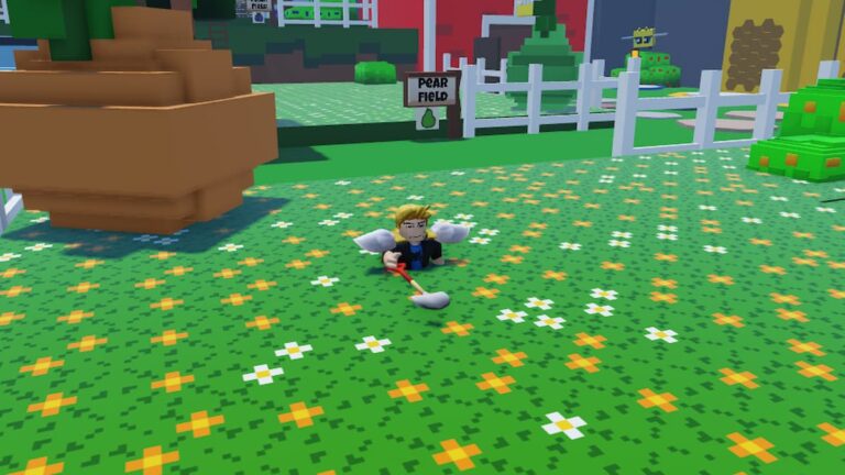 Roblox Bee Hive Kingdom Standing In Grass Flowers Next To Harge Hive And Pet Farm