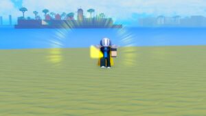 Roblox Rung Sea Standing On Sand Holding Glowing Light Triangle