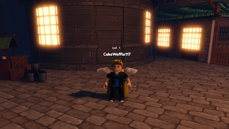 Roblox Anime Royale Standing Near Lit Up Windows