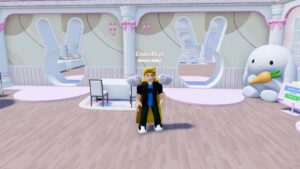 Roblox Cake Off Standing Near Bunny Window Table And Chairs