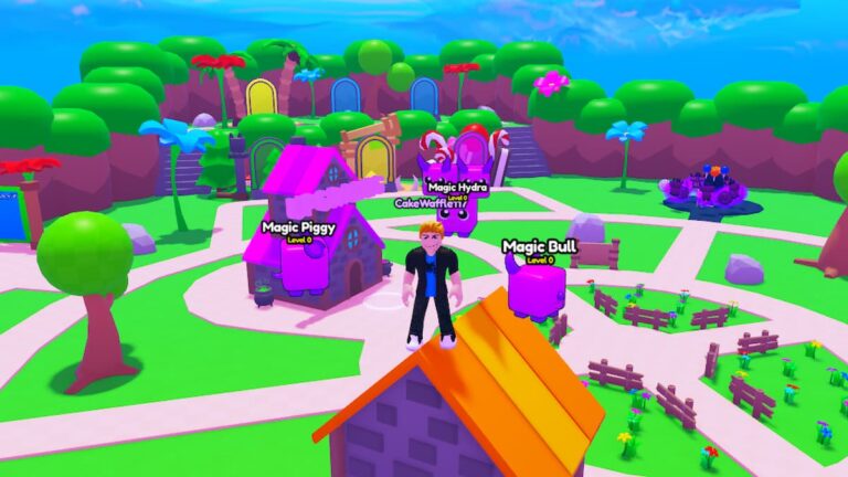 Roblox Ethereal Clicker Standing On Orange Roof