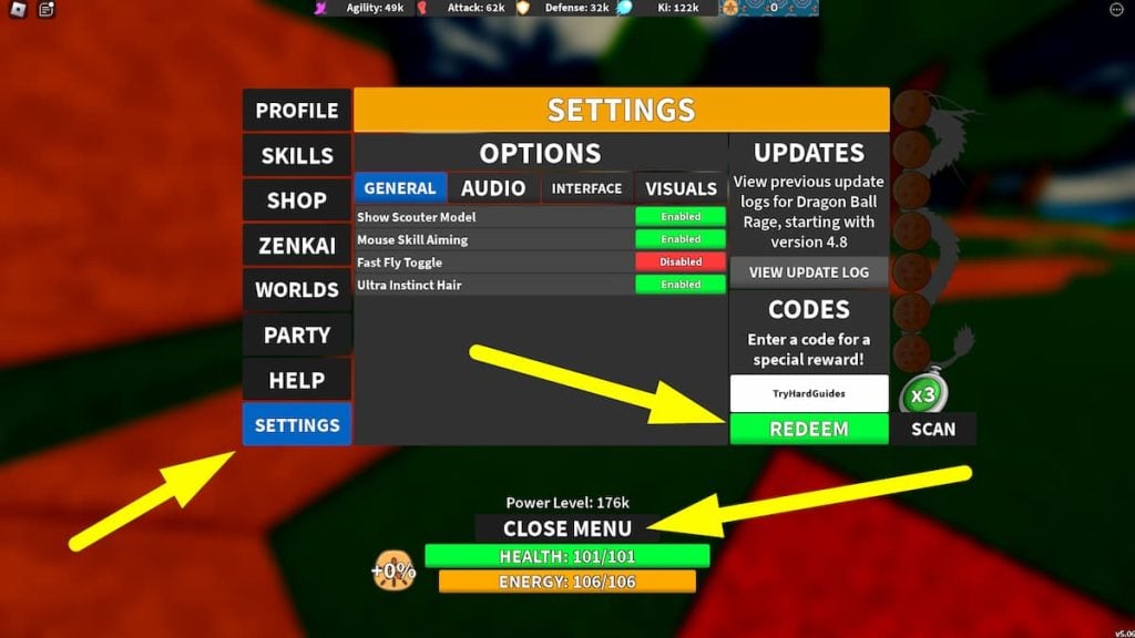 Como resgatar códigos em Dragon Ball Rage Roblox