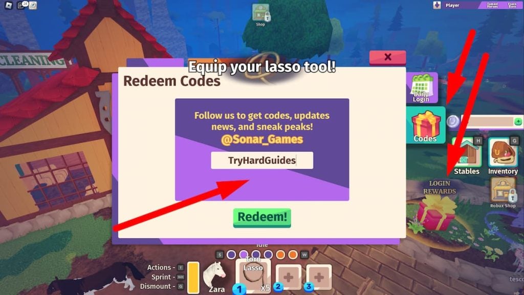 Como resgatar códigos no Horse Life Roblox