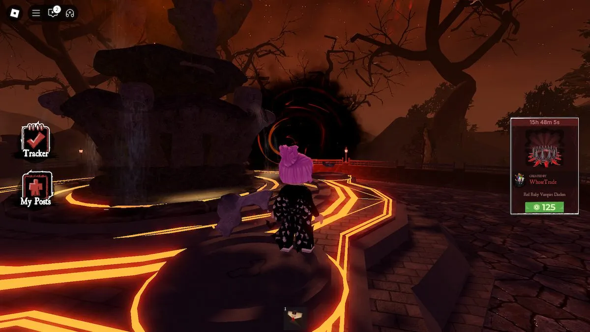 O portal de luta contra chefes em The Haunt on Roblox.