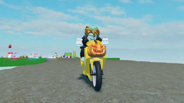 Roblox Motorcycle Around Nothing Riding A Yellowbike With A Pumpkin