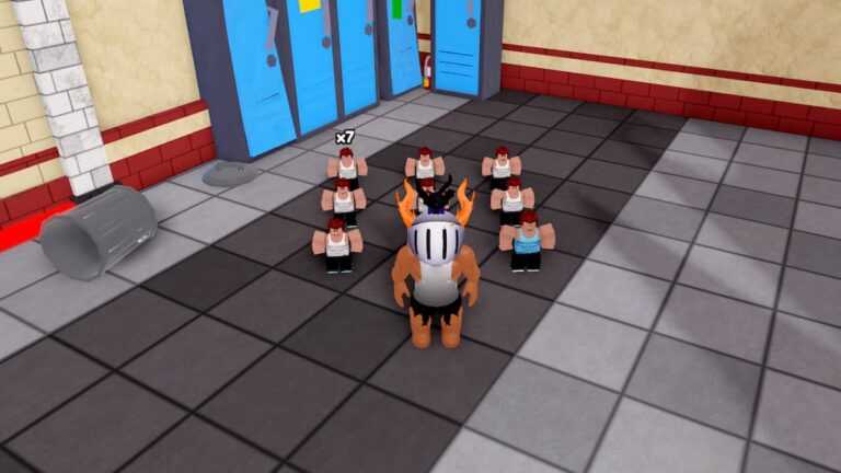 Roblox School Baddies Simulator Standing Near Blue Lockers