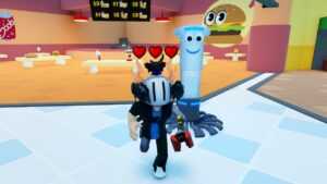 Roblox Panik 2 Standing Near Tall Robot Cleaner