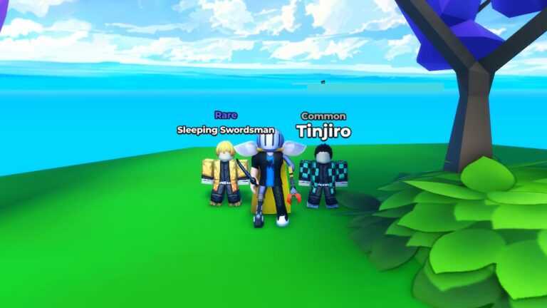 Roblox Animer Slashers Simulator Standing Near Trees Ocean Behind