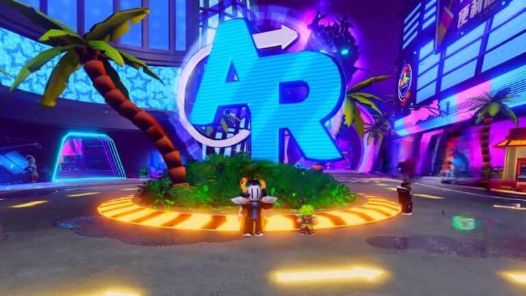 Roblox Anime Reborn Standing Near Blue Ar Sign