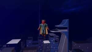 Roblox Marvel Omega Vision Flying Over City