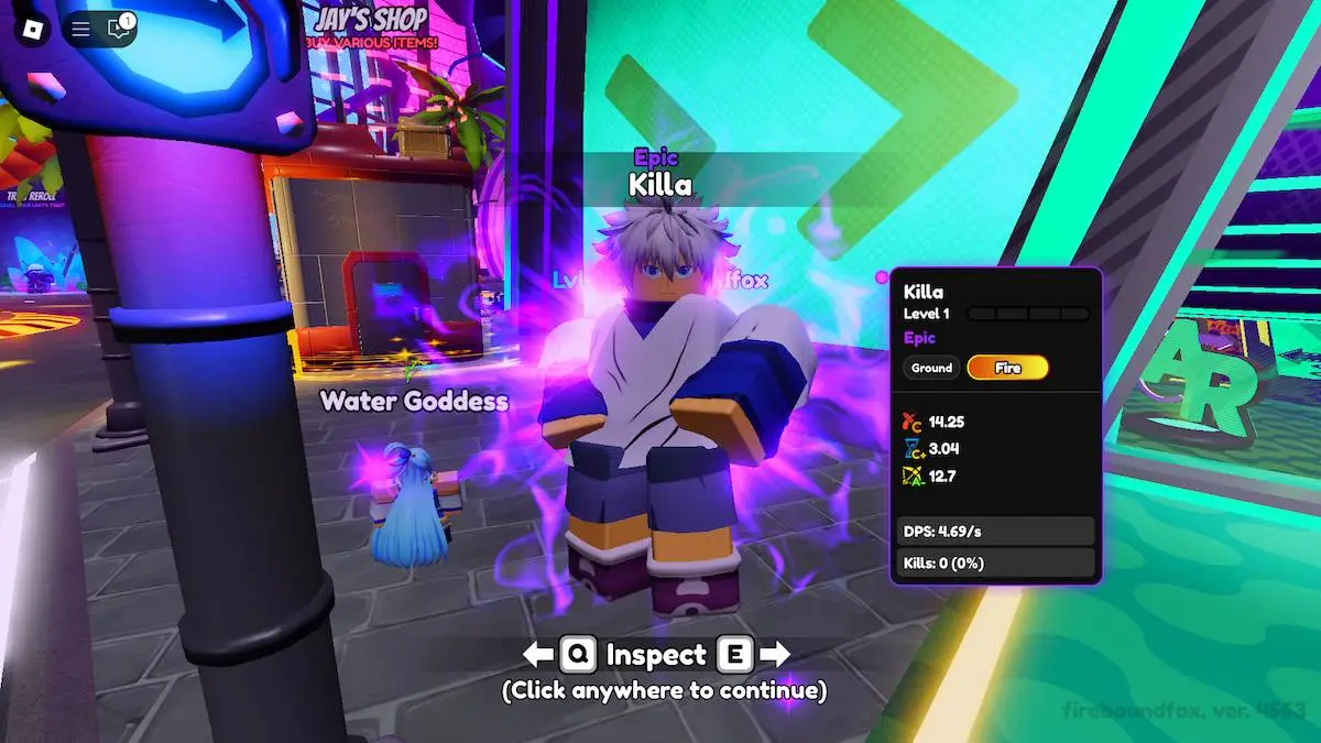 Killa em Anime Reborn no Roblox.