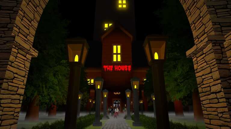 Roblox The House Td Showing The House Through Archway And Street Lights