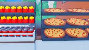 Roblox Pizza Place Tycoon Looking At Pizza And Fries