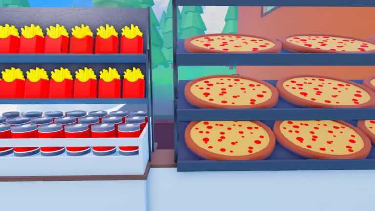 Roblox Pizza Place Tycoon Looking At Pizza And Fries