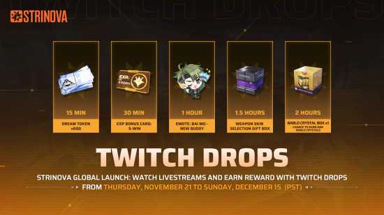 Strinova twitch drops: Uma imagem do Strinova twitch dropa recompensas.