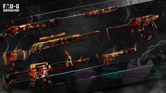 Recompensas gratuitas do Fau-G Domination: uma imagem das skins de armas da Besta.