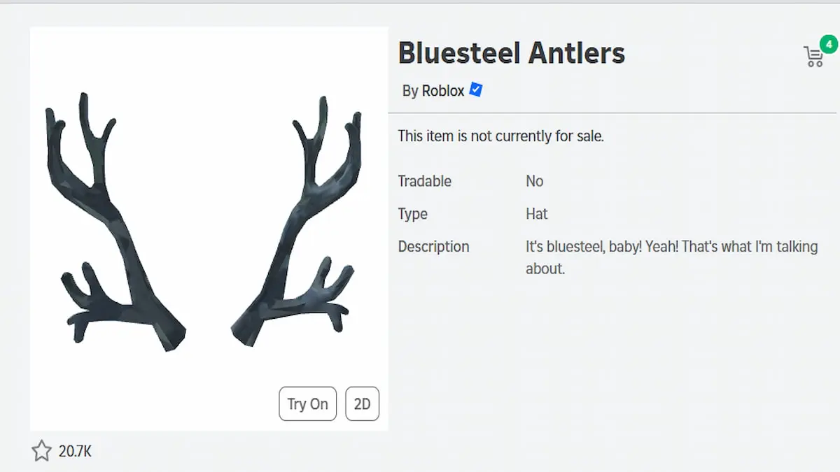 Um Antler UGC em Roblox