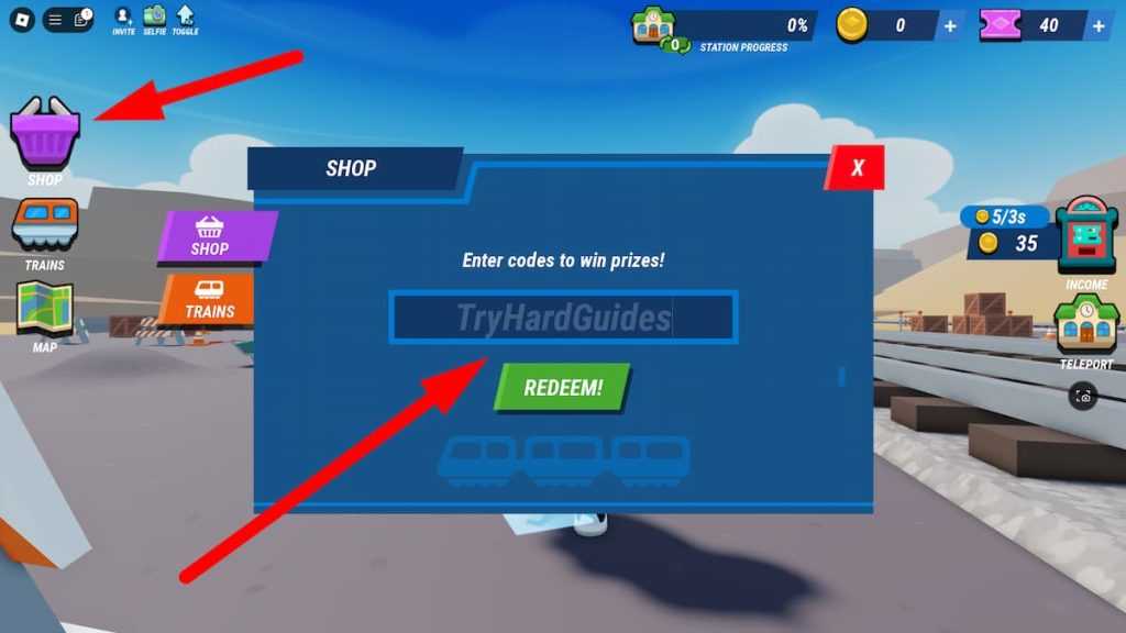 Como resgatar códigos no Train Sim World Tycoon Roblox