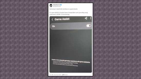 Imagem personalizada para 'Samsung pode atualizar a experiência de jogo Android com novo recurso de IA' mostrando uma captura de tela da postagem X de Jukanlosreve