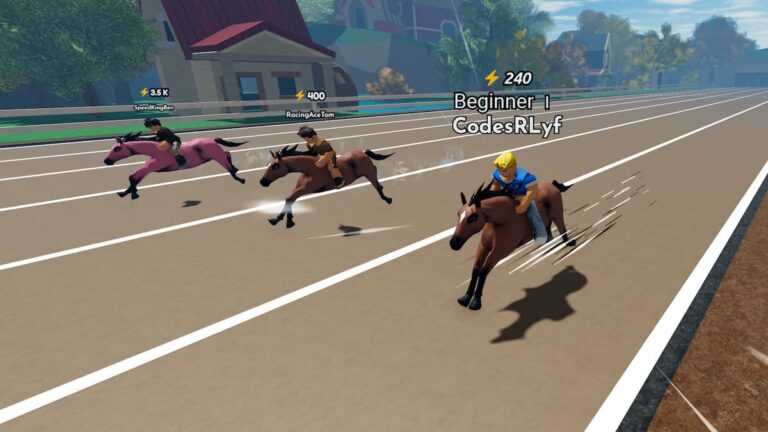 Roblox Ultimate Horse Race Racing Down A Track On A Horse