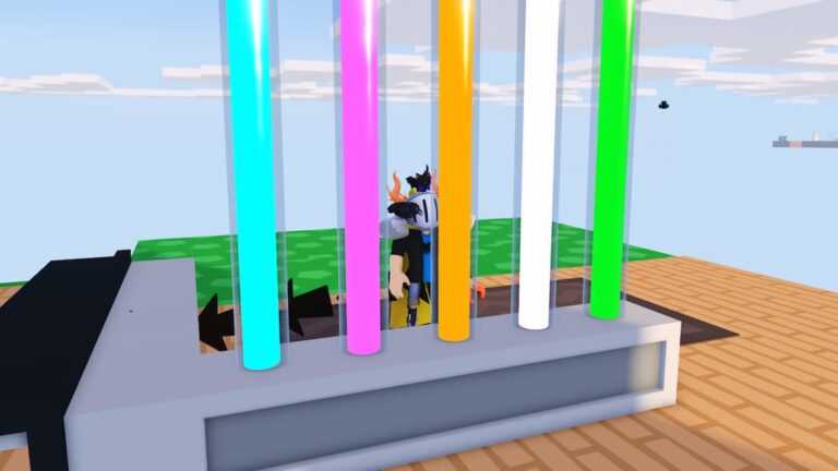 Roblox Skyblock Tycoon Standing Near Neon Pipes