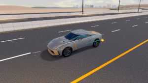 Roblox Drive X Driving Silver Car With Blue Lines Around Going Fast