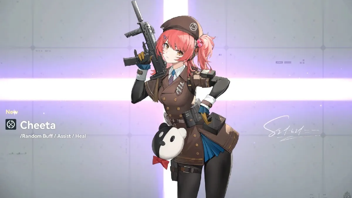 A arte inicial de Cheeta em Girls' Frontline 2: Exilium.