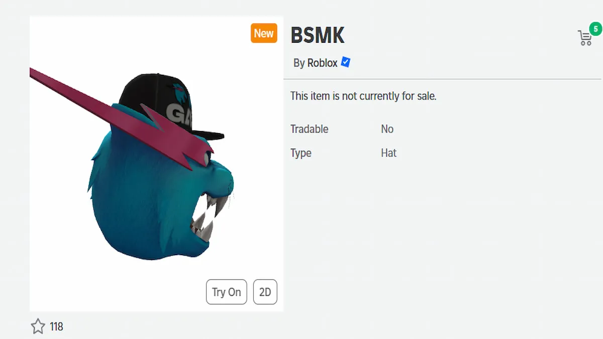 O item BSMK no Roblox