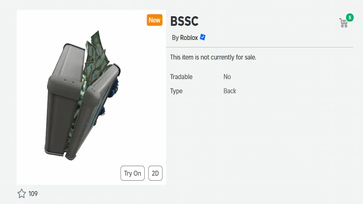 O item BSSC no Roblox