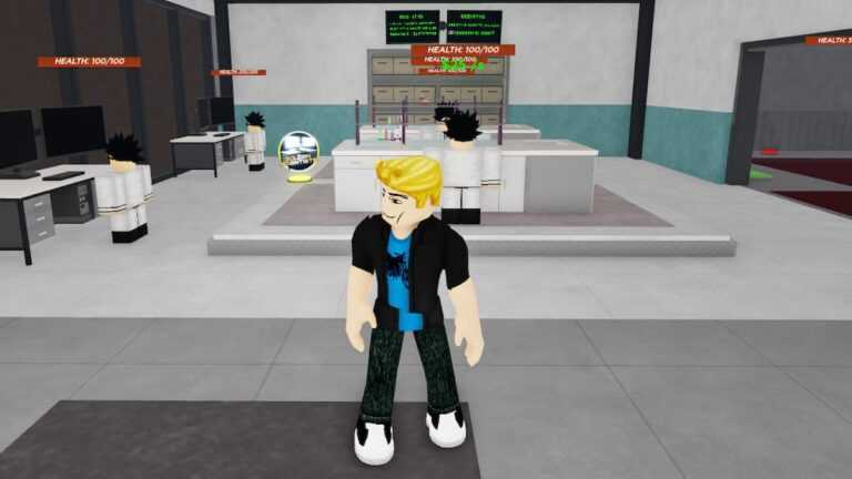 Roblox Scp Warfare Tycoon 2 Standing In Science Lab With Scientists Behind