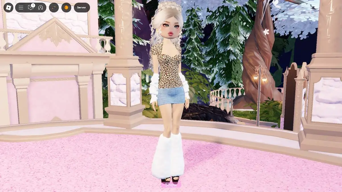 Estilo clássico Gyaru Harajuku em vestido Roblox para impressionar.