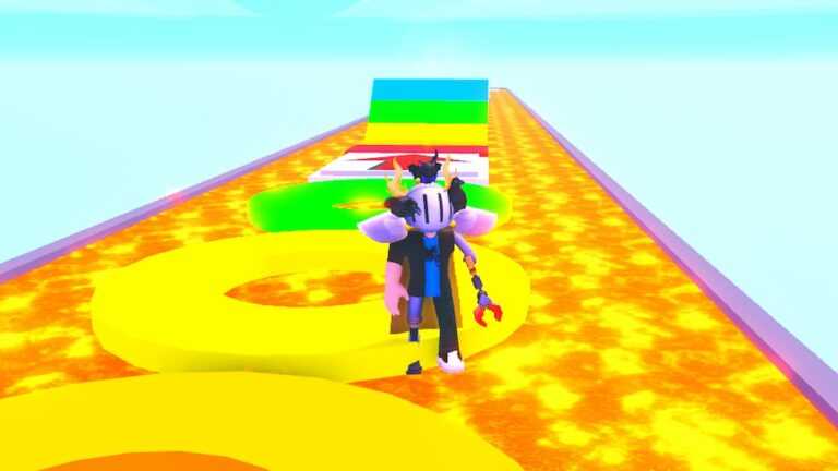 Roblox Roll For Brawlers Standing On Yellow Circle On Top Of Lava