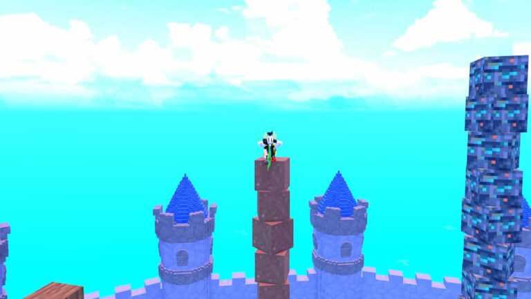 Roblox 1 Block Per Click Standing On A Block Tower