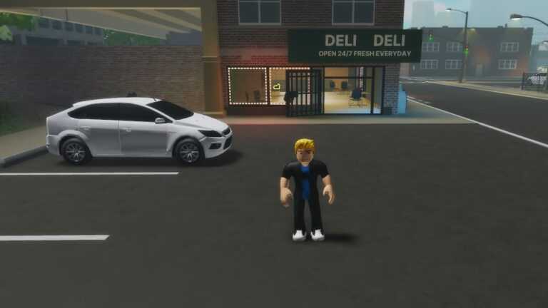 Roblox West Chicago Standing Outside A Deli With Silver Car