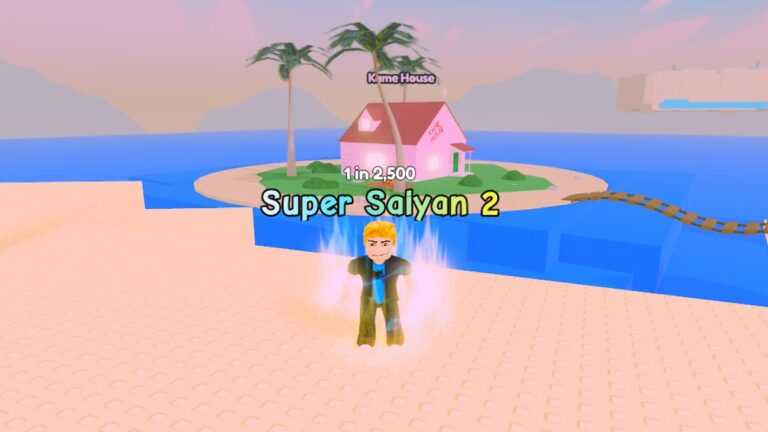 Roblox Dragon Ball Rng Super Saiyan 2 Aura Yellow Standing On Beach Kami House