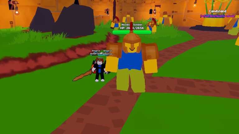 Roblox Noob Slayer Simulator Standing Next To Nooblan Soldier