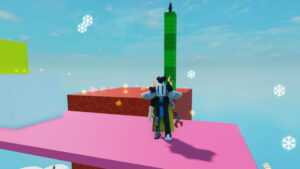 Roblox Guess Football Players Standing On Platform Watching Lava Rise As Green Blocks Tower Over