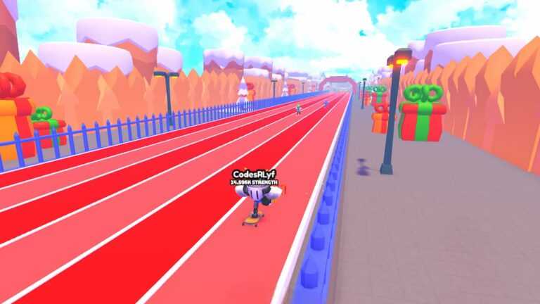 Roblox Skateboard Race Racing On Skateboard On Red Track