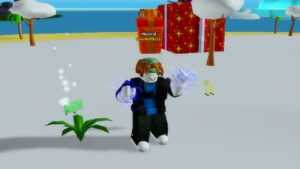 Roblox Get Huge Simulator Lightning Hands With Presents In The Background