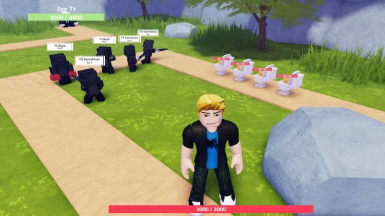 Roblox Tv Defense Tv Units Attacking White Toilets On Grass