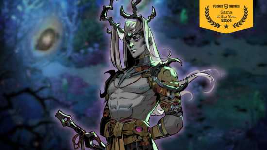 Jogos para celular do ano - um personagem de Hades contra um fundo desfocado