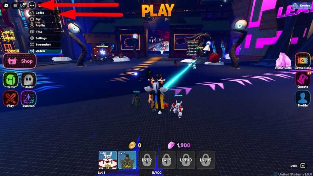 Como resgatar códigos no Nightmare Clash Roblox