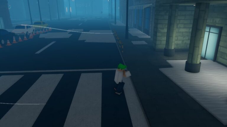 Roblox Ryujin Green Haired Avatar Wearing White Top Punching On Zebra Crossing