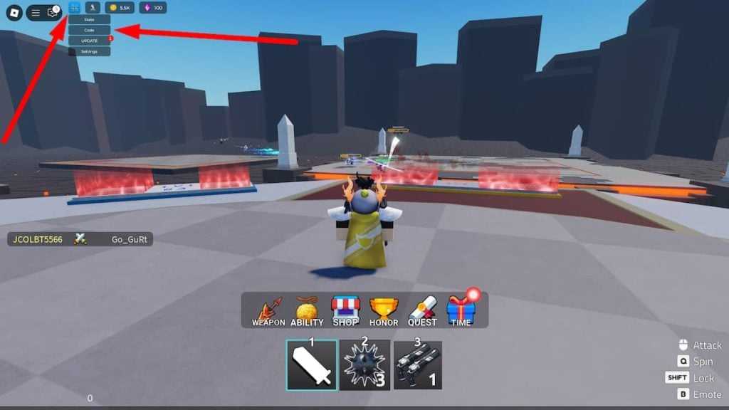 Como resgatar códigos em Duel Warriors Roblox