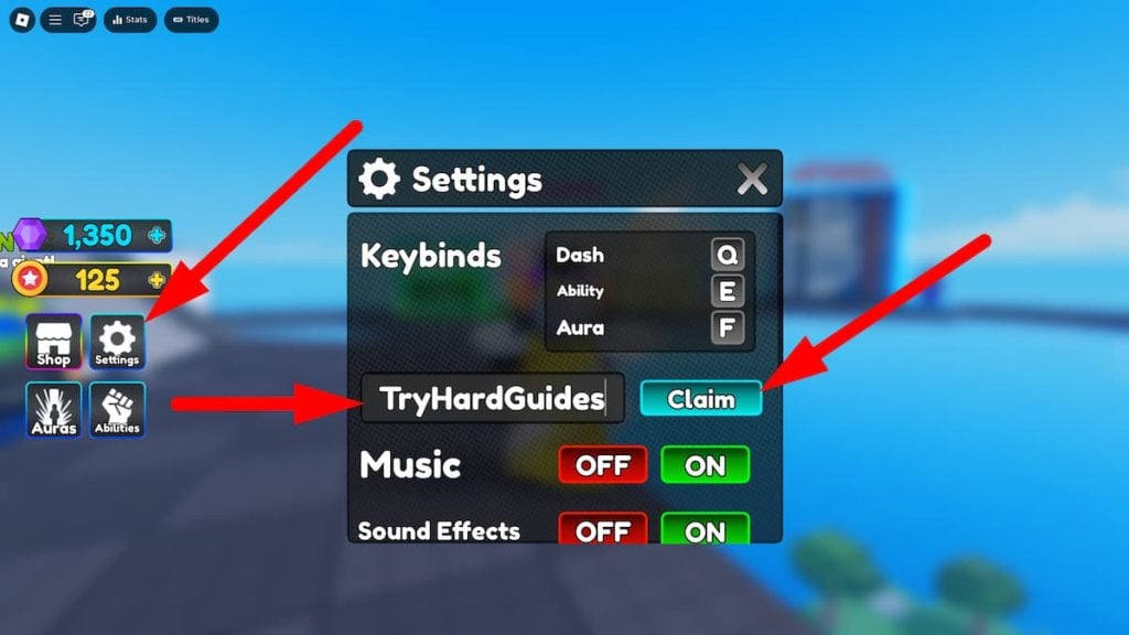 Como resgatar códigos no Aura Battles Roblox